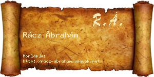 Rácz Ábrahám névjegykártya